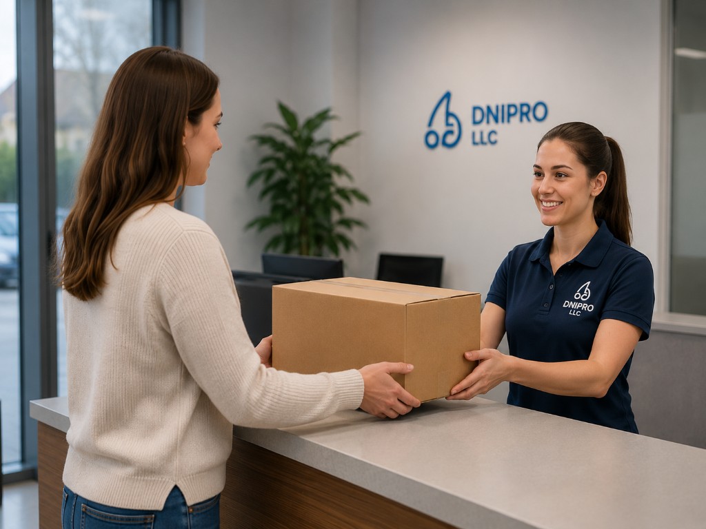 Передача посилки в офісі Dnipro LLC