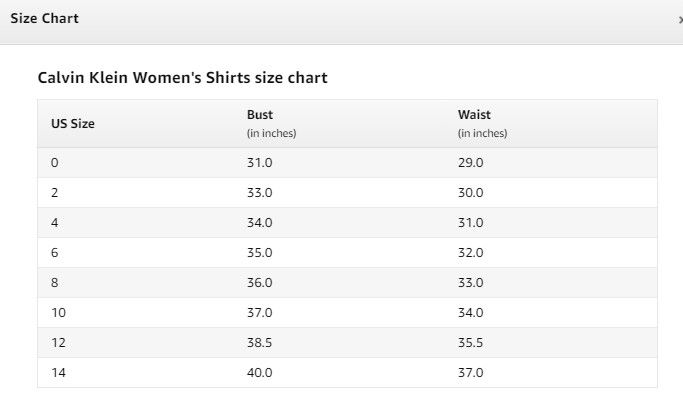Для женской рубашки только два размера
